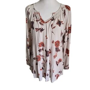 Wonderly Floral Peplum Top sz L